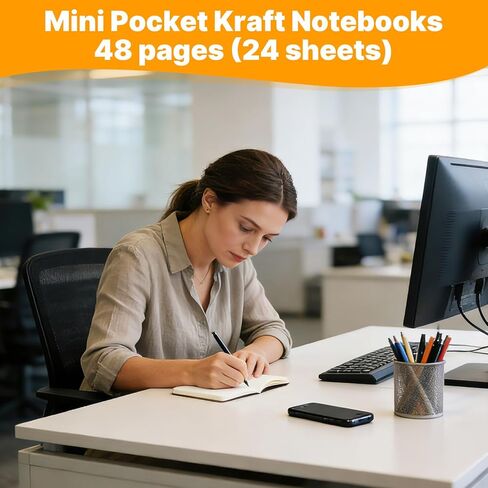50 Pack Mini Pocket Kraft Notebooks, 4 x 4 Inch Blank Journal Notepad, Small Sketchbook for Writing and Drawing(24 sheets/48 pages) in Kuwait
