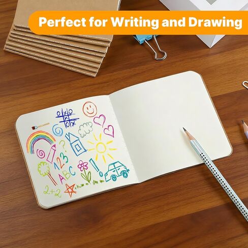 50 Pack Mini Pocket Kraft Notebooks, 4 x 4 Inch Blank Journal Notepad, Small Sketchbook for Writing and Drawing(24 sheets/48 pages) in Kuwait