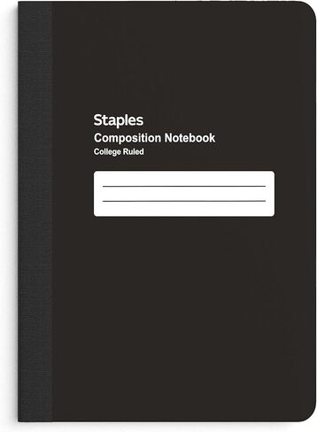 STAPLES Mini Composition Notebook, 5" x 7", College Ruled, 80 Sheets, Black in Kuwait