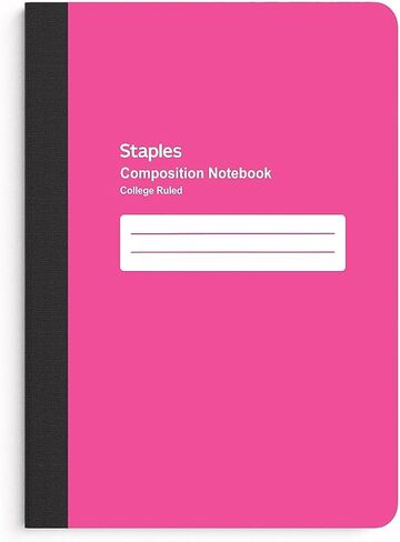 دفتر ملاحظات صغير الحجم من STAPLES، مقاس 5 × 7 بوصة، مسطر بالكلية، 80 ورقة، أسود in Kuwait