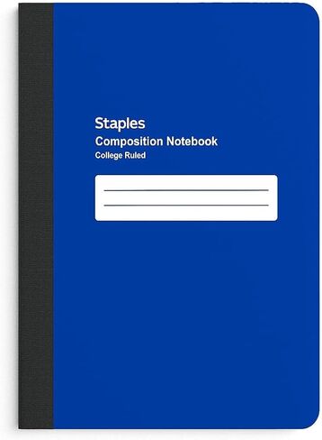 STAPLES Mini Composition Notebook, 5" x 7", College Ruled, 80 Sheets, Black in Kuwait