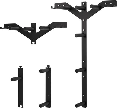 حامل أثقال مزدوج على الحائط، حامل تخزين أثقال مع مسحوق أسود مطلي لصالة الألعاب الرياضية المنزلية، وصالة الألعاب الرياضية في المرآب in Kuwait