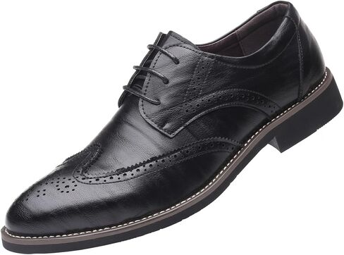 WUIWUIYU Men's Manmade Leather Lace-up Wedding Business Formal Dress Wingtips Brogue Shoes Oxfords in Kuwait