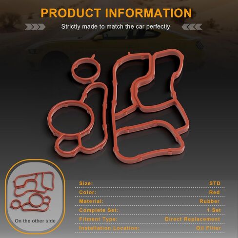 06J117070C 06J115441A Engine Oil Cooler Gasket & Oil Filter Housing Gasket Compatible with Audi A3 A4 A5 A6 A8 Q3 Q5 TT VW Golf Jetta Passat Tiguan CC Beetle EA888 MK2 1.8T 2.0T in Kuwait