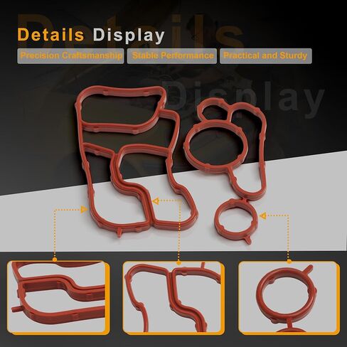 06J117070C 06J115441A Engine Oil Cooler Gasket & Oil Filter Housing Gasket Compatible with Audi A3 A4 A5 A6 A8 Q3 Q5 TT VW Golf Jetta Passat Tiguan CC Beetle EA888 MK2 1.8T 2.0T in Kuwait