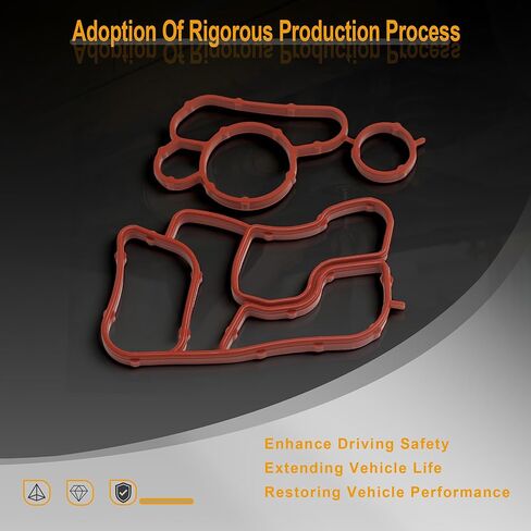 06J117070C 06J115441A Engine Oil Cooler Gasket & Oil Filter Housing Gasket Compatible with Audi A3 A4 A5 A6 A8 Q3 Q5 TT VW Golf Jetta Passat Tiguan CC Beetle EA888 MK2 1.8T 2.0T in Kuwait
