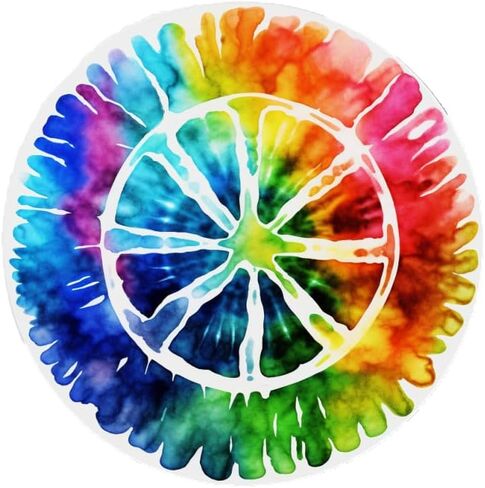 Rainbow Tie Dye Peace Sign Sticker For Carnival, Decorations, Party Supplies, Guitar, Skateboard, Water Bottles, Laptop, Waterproof Vinyl Decal Sticker 5 inch (Design 7) in Saudi Arabia