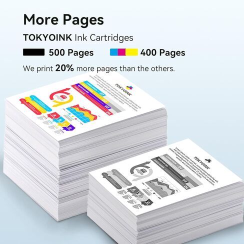خراطيش حبر TOKYOINK 923 لطابعات HP المتوافقة مع خراطيش حبر HP 923 HP923 تعمل لـ OfficeJet Pro 8120 8122 8122e 8123 8124 8125 8130 8132 8134 8135e 8138e 8139e بدون شريحة (4 عبوات) in Kuwait