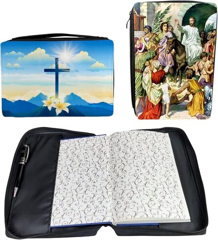 3 Packs Sublimation Blanks Bible Case Personalized Bible Cover with Handles, Zippered Bible Carrying Case, Bible Bag Portable, Gifts for Christmas in Saudi Arabia