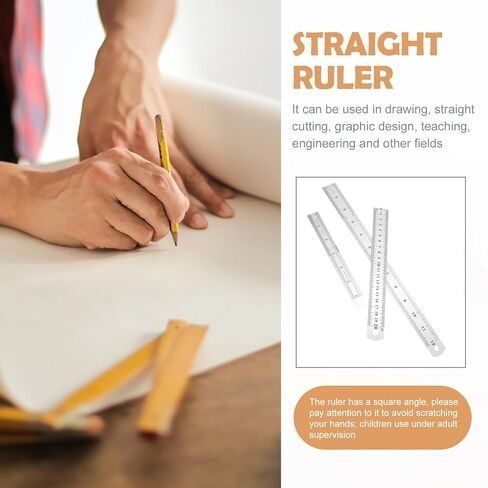 عصا يارد، 3 قطع مسطرة معدنية أدوات ميكانيكية للأطفال، أدوات قياس للرسم والعمل الدقيق، مسطرة من الفولاذ المقاوم للصدأ in Kuwait
