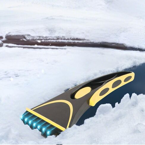 Ice Scraper for Cars, Windshield & Windows Cleaning from Frost and Ice, Lightweight and Portable car Accessories (Yellow) in Saudi Arabia