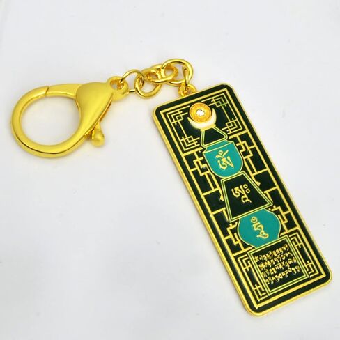 Feng Shui Merald Pagoda With Om Ah Hum Keychain W5318 in Saudi Arabia