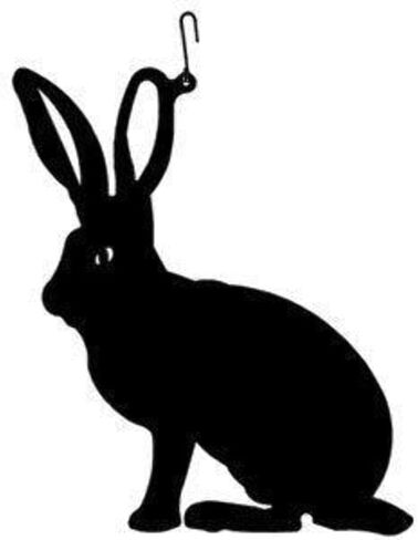 قرية الحديد المطاوع HOS-67 16.5 "صورة ظلية معلقة للزينة على شكل أرنب in Kuwait