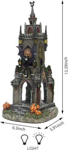 لحظات في الوقت المناسب مجموعة موسيقى LED مكونة من 12 قطعة من Halloween Village مع شخصيات كرتونية مصنوعة يدويًا، تعمل بالبطارية، وتتميز بمؤقت لمنازل وتماثيل مسكونة مضاءة in Saudi Arabia