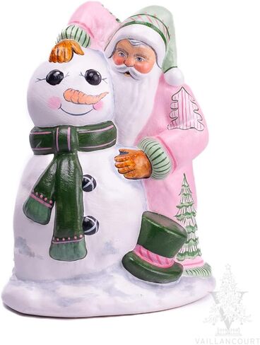 Vaillancourt Folk Art Santa Building Snowman in Saudi Arabia