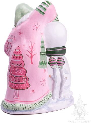 Vaillancourt Folk Art Santa Building Snowman in Saudi Arabia