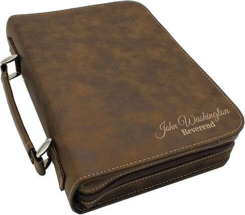 Personalized Bible Cover Holder Case with Carrying Handle for Men and Women (Rawhide with Gold) in Saudi Arabia