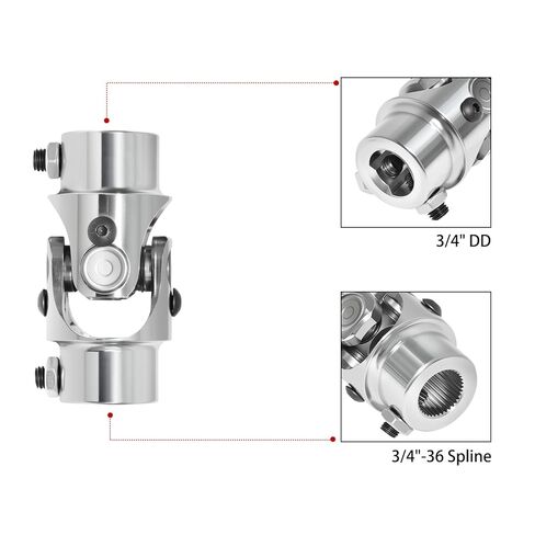 3/4" -36 Spline × 3/4" DD Chrome Single Universal U-Joint for Steering Shaft in Saudi Arabia