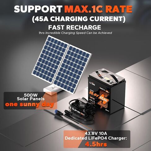 بطارية Litime 36V 45Ah GC2 Bluetooth LiFePO4، مدمجة 90A BMS، حماية من درجة الحرارة المنخفضة، 4000+ دورة، خرج طاقة مستمر بحد أقصى 3.456 كيلو وات، تيار الذروة 225 أمبير، مثالي لعربات الجولف، ومحركات التصيد in Saudi Arabia