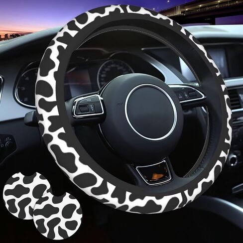 Yellow Sunflower Steering Wheel Cover - Sunflower Steering Wheel Car Accessories Universal 15 Inch Steering Wheel Cover Women Men Includes 2 Cup Coasters Wheel Cover Protector in Saudi Arabia