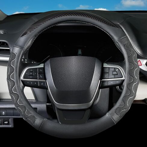 Car Steering Wheel Cover for Toyota Camry Corolla Tacoma Tundra RAV4 4Runner Highlander Sienna Sequoia bZ4X Venza Previa C-HR, Universal Standard Size 14.5-15 inch Black Car Wheel Protector in Kuwait