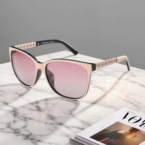 Polarized Sunglasses for Women Trendy Womens Sunglasses Cat Eye Driving Sun Glasses Outdoor in Saudi Arabia