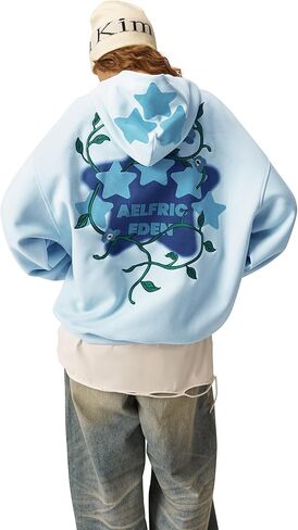 Aelfric Eden Floral Eden Star Pullover Hoodie Embroidery Graphic Hoodies Y2K Oversized Hooded Sweatshirt in Saudi Arabia