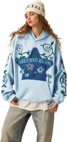Aelfric Eden Floral Eden Star Pullover Hoodie Embroidery Graphic Hoodies Y2K Oversized Hooded Sweatshirt in Saudi Arabia