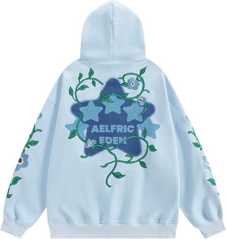 Aelfric Eden Floral Eden Star Pullover Hoodie Embroidery Graphic Hoodies Y2K Oversized Hooded Sweatshirt in Saudi Arabia