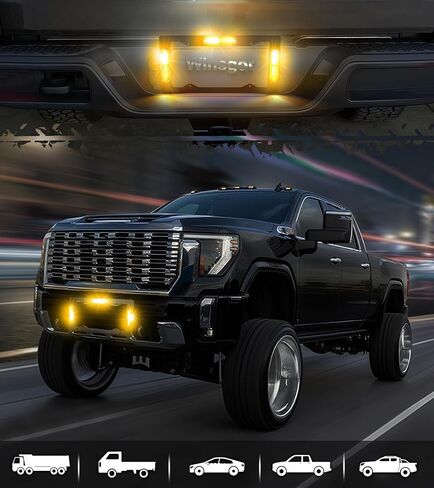 Strobe Lights License Plate for Trucks Amber Front Rear Flashing 36LEDs Emergency Hazard Safety Light Frame for Vehicles Pickup in Saudi Arabia