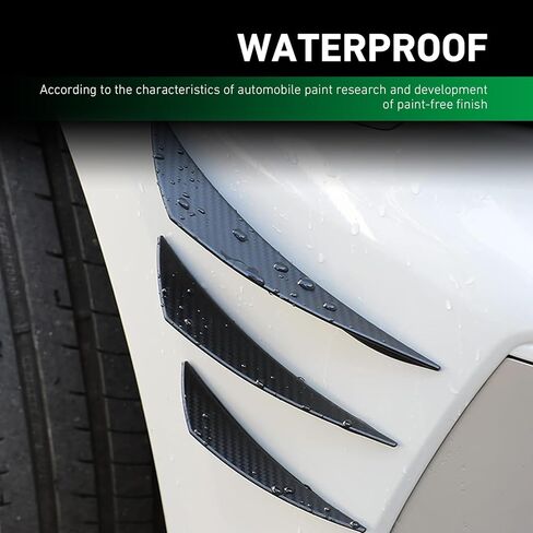 WZP 6 PCS Car Spoiler Canards Kit, Self-Adhesive Auto Front Bumper Lip Spoilers, Body Anti-Scratch Splitter Decoration, Universal Car Exterior Accessories for SUV, Sedan, Truck (Glossy Black) in Saudi Arabia