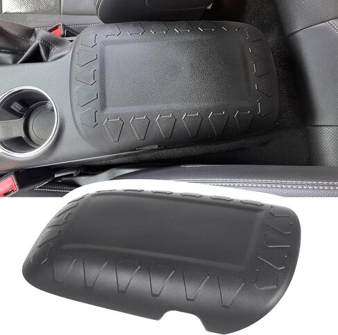 Black Center Console Armrest Cover Compatible with 2015-2024 Mustang GT, TPE Black Scratch Resistance Armrest Cover for Mustang 2015-2024 Interior Accessories in Saudi Arabia