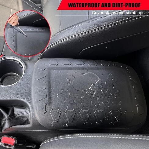 Black Center Console Armrest Cover Compatible with 2015-2024 Mustang GT, TPE Black Scratch Resistance Armrest Cover for Mustang 2015-2024 Interior Accessories in Saudi Arabia
