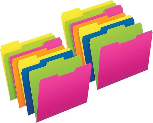 مجلدات ملفات Pendaflex الملتوية المتوهجة، مجلد ملفات مقطوع 1/3، حجم الحروف، ألوان متنوعة، 12 لكل حزمة، عبوتان (PFX40526-2) in Saudi Arabia