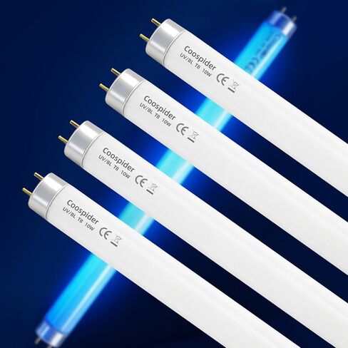 COOSPIDER 2-Pack T8 F10 U/V BL 10W استبدال لمبة الضوء CFL الفلورسنت أنبوب مستقيم 13 بوصة in Saudi Arabia
