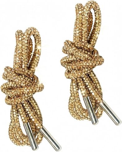 NIIIYTYB 1Pair Rhinestone Shoe Laces Glitter Sparkle Shoelaces for Sneakers Gold Round Sparkly Boot Strings Bling Rope Laces for Tall Boots and Fashion Shoes in Saudi Arabia