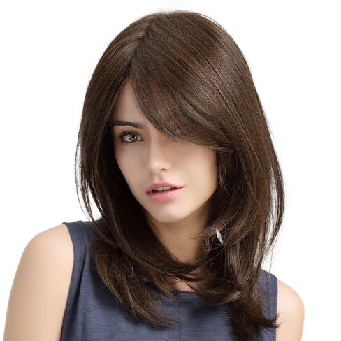 HAIRCUBE Brown Wigs for Women Charming Long Curly Heat Resistant Fibre Synthetic Wig in Kuwait