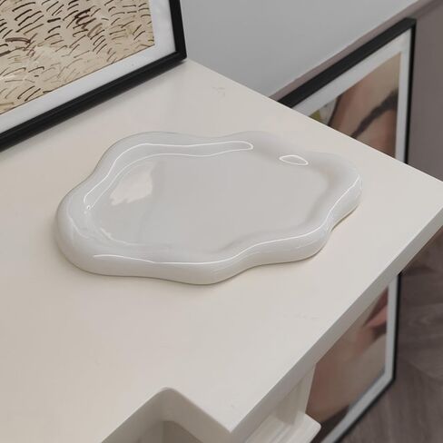 Ceramic Jewelry Tray Trinket Dish, Decorative Cloud Vanity Key Tray for Women, Ring Holder Dish, Cute Jewelry Plate Bowl Room Decor Aesthetic in Saudi Arabia