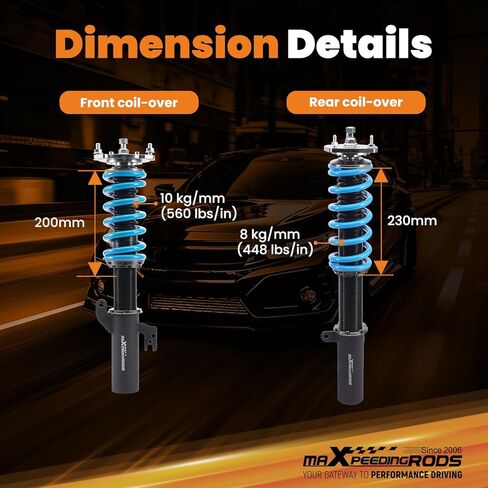 maxpeedingrods Coilover لسيارة Toyota Venza FWD 2009-2015، لسيارة Toyota Highlander FWD 2008-2013، طقم تعليق Coilovers قابل للتعديل بـ 24 مستوى، مجموعات خفض مطورة T6 قابلة للتعديل، أزرق in Saudi Arabia