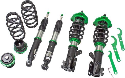 Rev9 R9-HS2-066_1 Hyper-Street II Coilover Suspension Lowering Kit, Mono-Tube Shock w/ 32 Click Rebound Setting, Full Length Adjustable, compatible with Toyota Corolla (E130) 2003-08 in Saudi Arabia