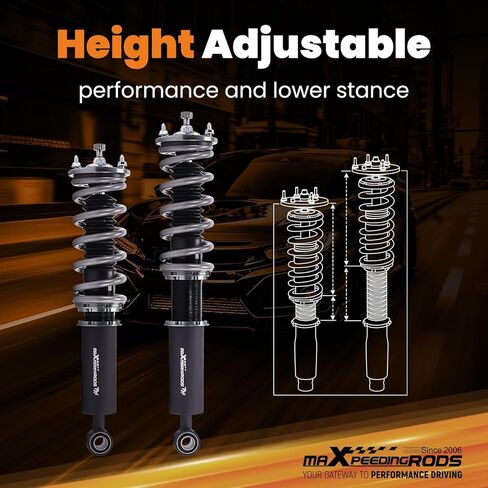 maXpeedingrods Coilover for Nissan S13 240SX 1989-1994, 24 Levels Damper Adjustable Coilovers Suspension Kit, Height Adjustable Shock Absorber Struts, Lowering Kit, T7 Upgrade Racing Series in Saudi Arabia
