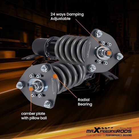 maXpeedingrods Coilover for Nissan S13 240SX 1989-1994, 24 Levels Damper Adjustable Coilovers Suspension Kit, Height Adjustable Shock Absorber Struts, Lowering Kit, T7 Upgrade Racing Series in Saudi Arabia