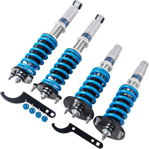 FAPO PS+ Coilovers لـ Mitsubishi Galant 1994-2003، لـ Mitsubishi Eclipse 1995-1999، 16 مستوى تخميد قابل للتعديل ارتفاع أحادي الأنبوب لخفض مجموعات دعامة التعليق (أزرق) in Saudi Arabia