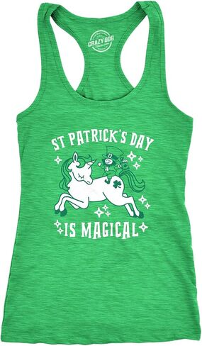 Womens Tanktop Saint Patricks Day is Magical Shirt St Funny Leprechaun Unicorn in Saudi Arabia