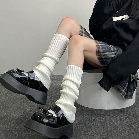 إمرأة لوليتا الجوارب الطويلة Y2K 80s تدفئة الساق مضلع متماسكة Kawaii Preppy التمهيد الجوارب للنساء الفتيات حفلة اليوغا جوارب رياضية in Kuwait