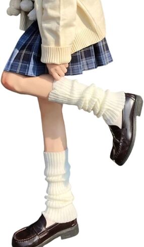إمرأة لوليتا الجوارب الطويلة Y2K 80s تدفئة الساق مضلع متماسكة Kawaii Preppy التمهيد الجوارب للنساء الفتيات حفلة اليوغا جوارب رياضية in Kuwait