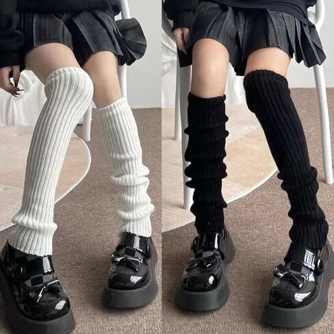 إمرأة لوليتا الجوارب الطويلة Y2K 80s تدفئة الساق مضلع متماسكة Kawaii Preppy التمهيد الجوارب للنساء الفتيات حفلة اليوغا جوارب رياضية in Kuwait