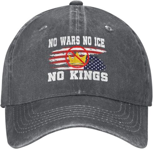 No Wars No Ice No King hat Protests Washed Cotton Cap Gray in Kuwait