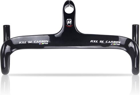 مقاود الكربون المتكاملة للطرق RXL SL 1-1/8 بوصة مقاود هوائية مدمجة بتصميم مسطح مقود متكامل يقلل من مقاومة الرياح لركوب الدراجات مقود قطرة مدمج خفيف الوزن 3K لامع 440*120 مم in Kuwait