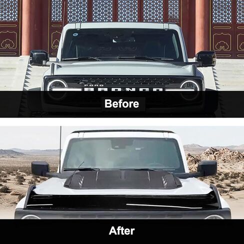 Hood Deflector Protector for Ford Bronco 4-Door & 2-Door 2021-2025 Trail Armor Glossy Black Hood Shield Bug Guard in Saudi Arabia